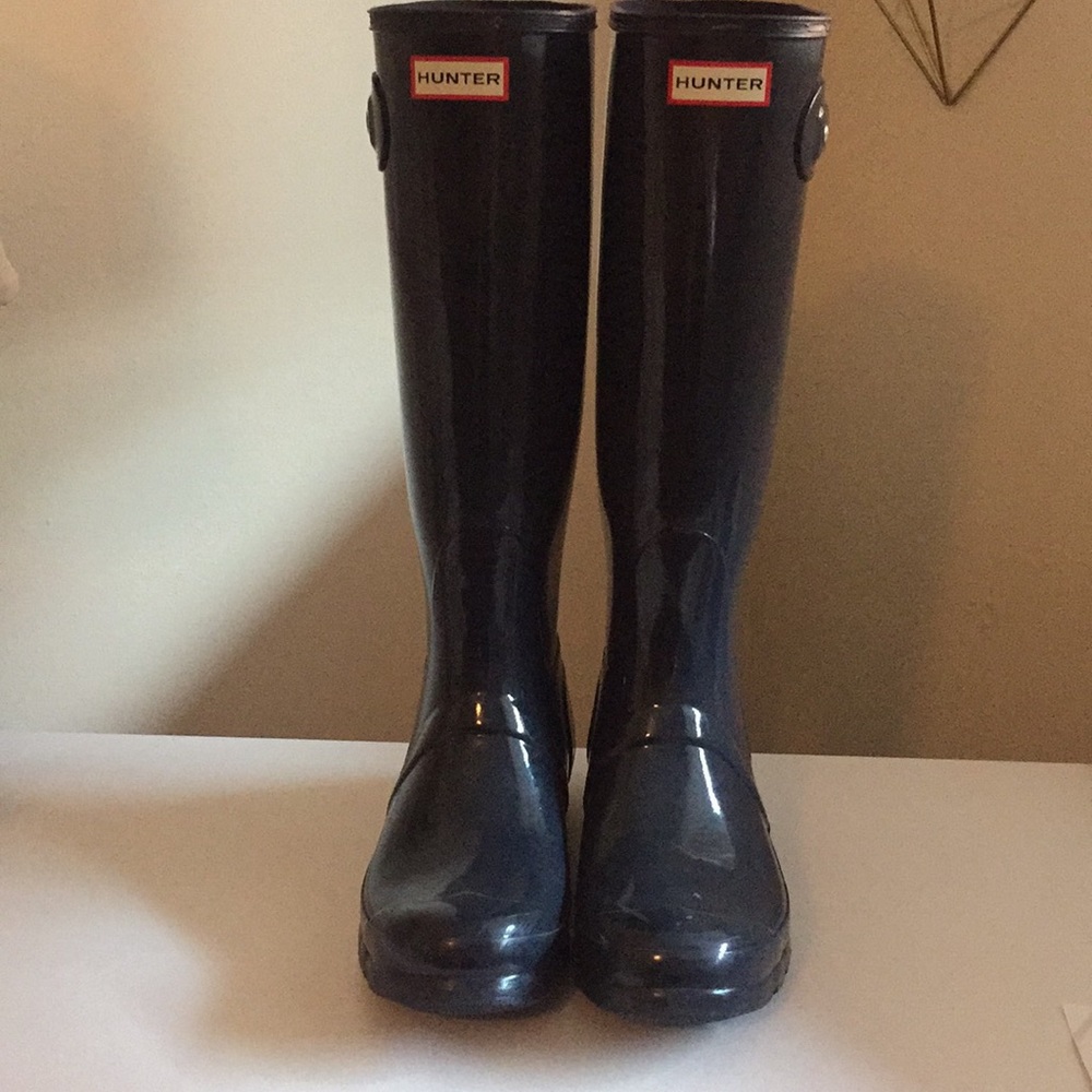 Hunter Navy Rain Boots Size 10